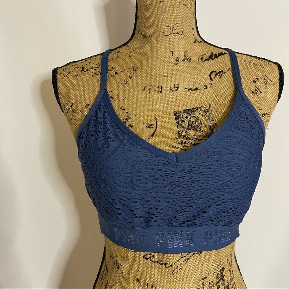 Victoria’s Secret Pink Sport Light Support Racerback Crochet Sports Bra‎